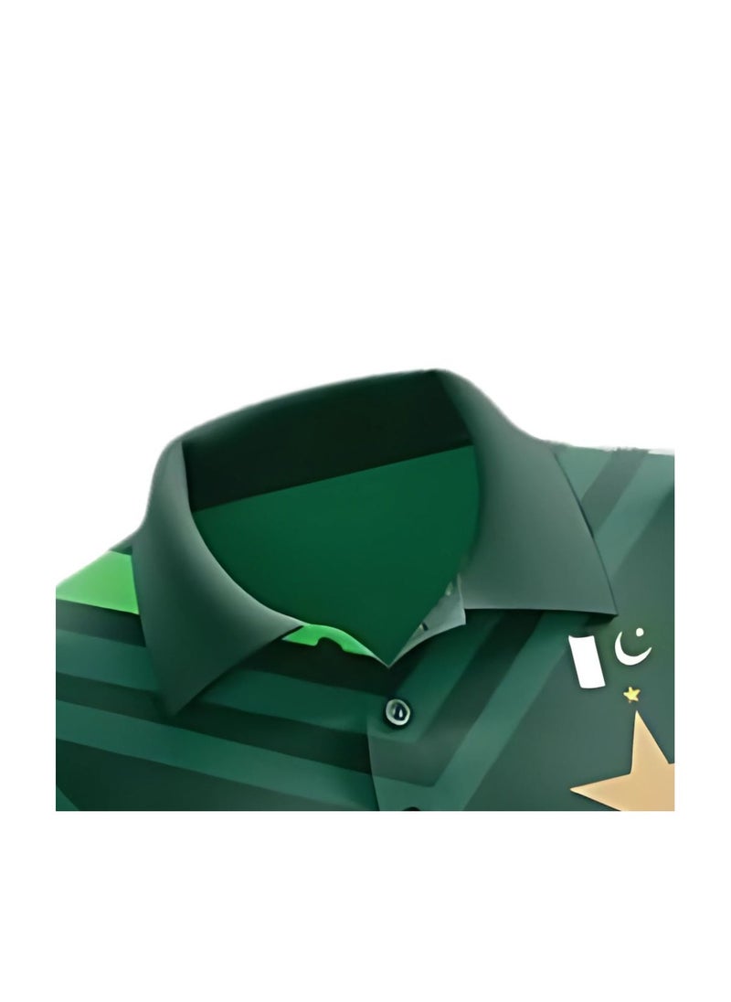 PRINTSHOP4ME - Pakistan Unisex Green Jersey T-Shirt–Dry-Fit Fabric,Breathable&Lightweight Sportswear For Cricket Fans,Outdoor Activities&Everyday Wear - Image 1