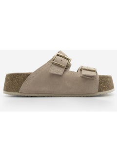 MARJIN Women's Leather Double-Strap Cork Sole Casual Slippers Roneta  - Image 2