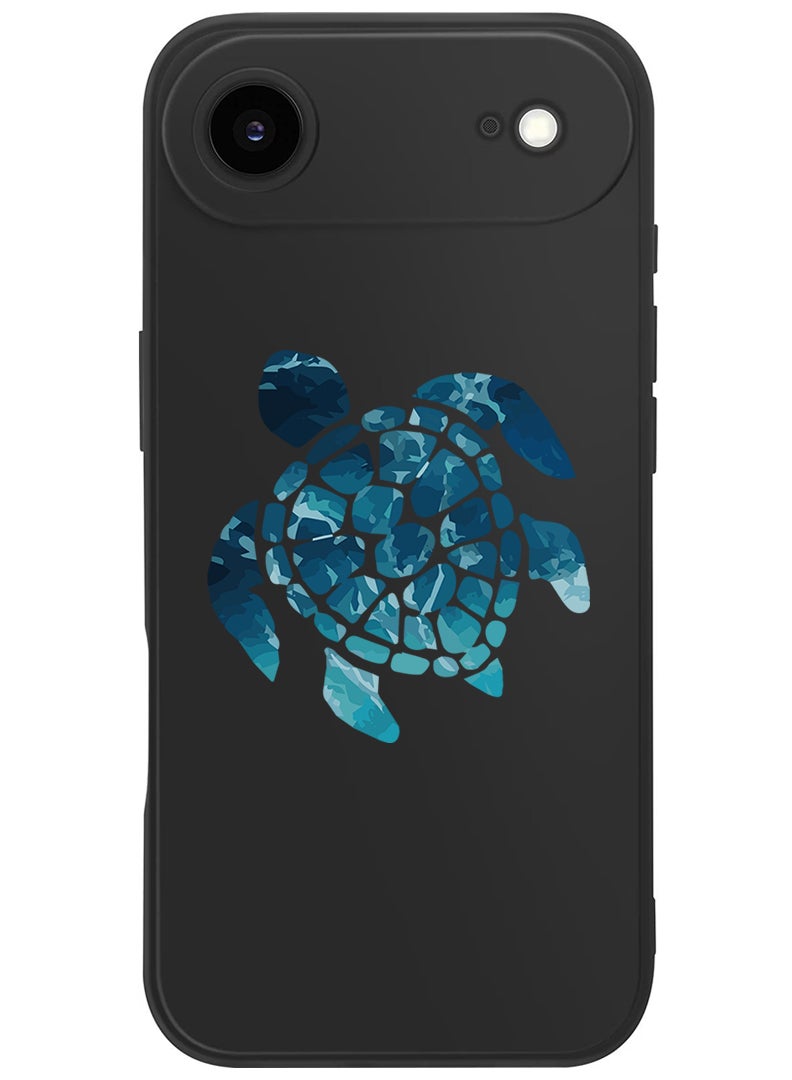 Theodor Protective Slim Fit Case Liquid Silicone Cover with Full Body Protection Anti-Scratch Shockproof Case For Apple iPhone 17 Air (Black) Blue Turtle - Image 1