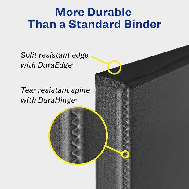 AVERY Durable Clear View 3 Ring Binders, 2 Inch EZD Rings, 4-Pack of White Binders (79925) - Image 2