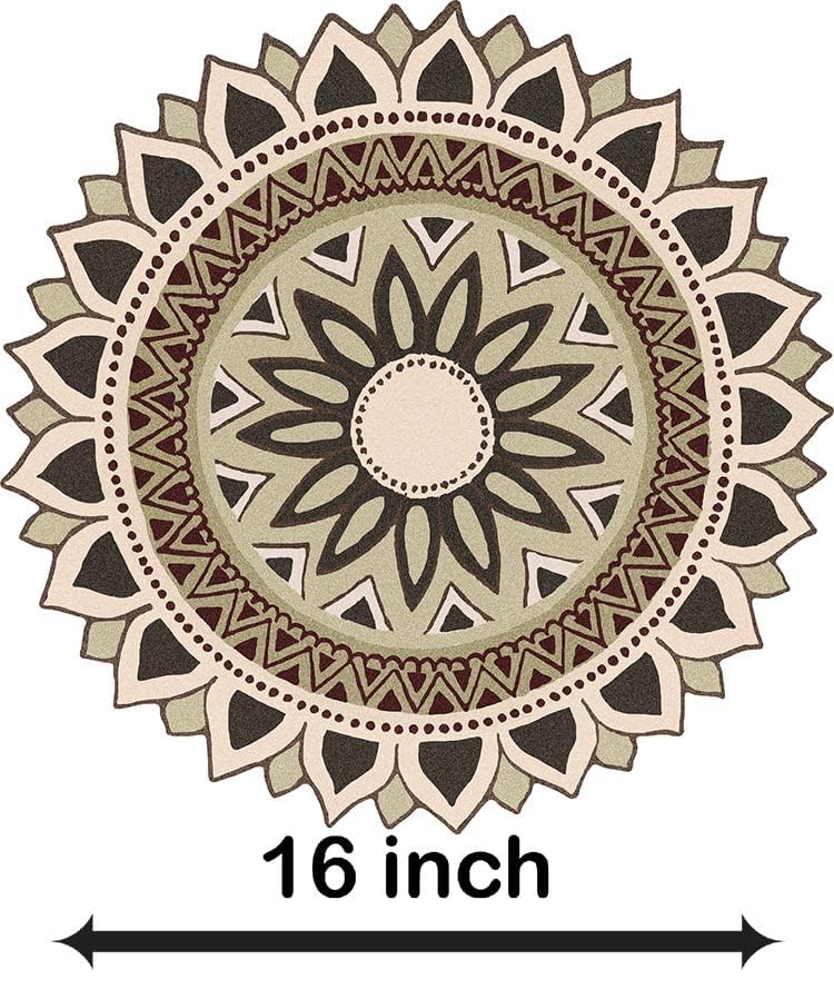 Walldesign Glowing Dahlia Flower - Green Rangoli Floor Sticker - for Home Entrance, Floor, Pooja Room - Natural Looking Indian Art Design - Image 3
