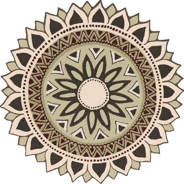 Walldesign Glowing Dahlia Flower - Green Rangoli Floor Sticker - for Home Entrance, Floor, Pooja Room - Natural Looking Indian Art Design - Image 4
