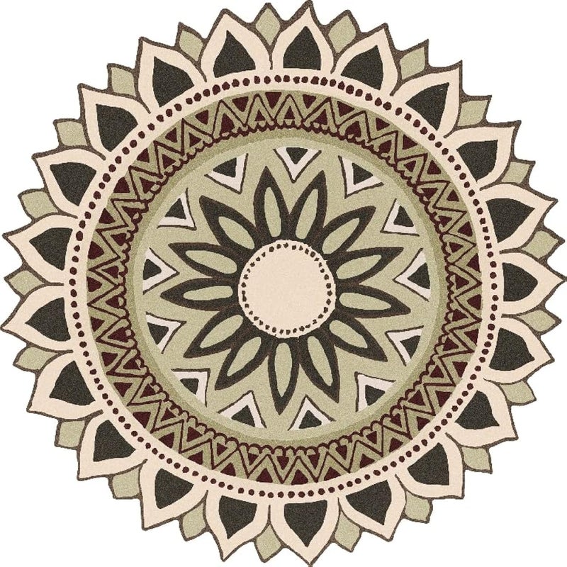 Walldesign Glowing Dahlia Flower - Green Rangoli Floor Sticker - for Home Entrance, Floor, Pooja Room - Natural Looking Indian Art Design - Image 5