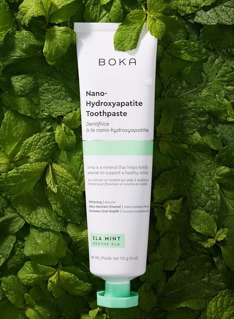 BOKA Fluoride Free Toothpaste, Nano Hydroxyapatite, for Teeth Whitening & Remineralizing, Sensitive Teeth, Dentist Recommended, Natural Peppermint Flavor Ela Mint, 113g(4oz) - Image 1