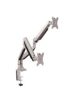Skill Tech SH100 C024 Aluminum Dual Display Interactive LCD Desk Mount for 13"-32" Screens, VESA 100x100, 18kg Load Capacity – Silver  - Image 3