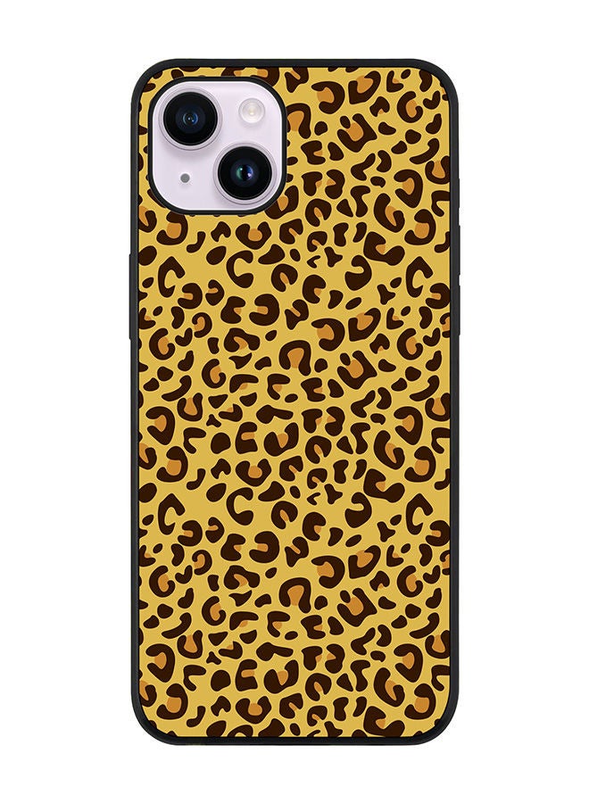 Stylizedd Rugged Black edge case for Apple iPhone 14 Plus Slim fit Soft Case Flexible Rubber Edges Anti Drop TPU Gel Thin Cover - Leopard Skin Print - Image 1