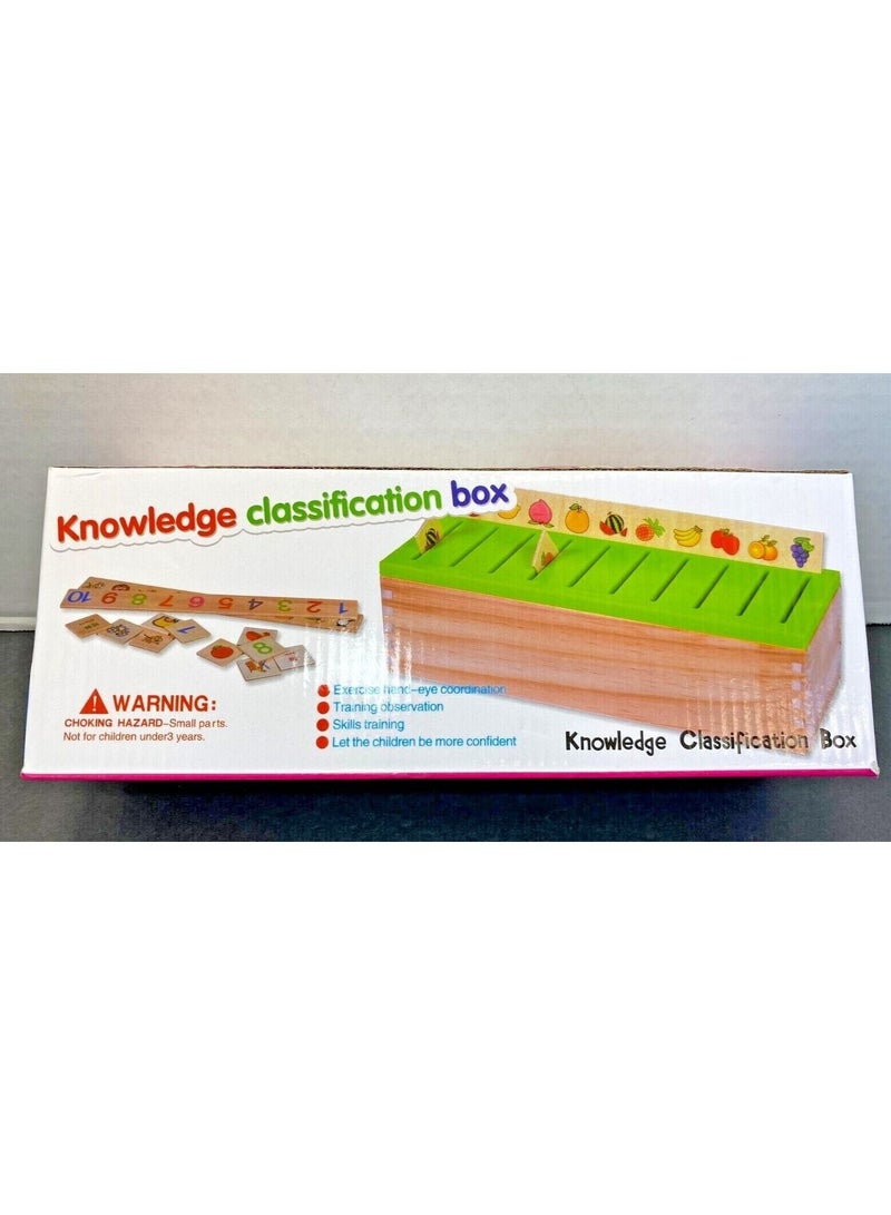 ألعاب تعليمية تصنيف المعرفة مكعبات صندوق خشبي للأطفال ما قبل المدرسة الرياضيات التعليم المبكر - Image 3
