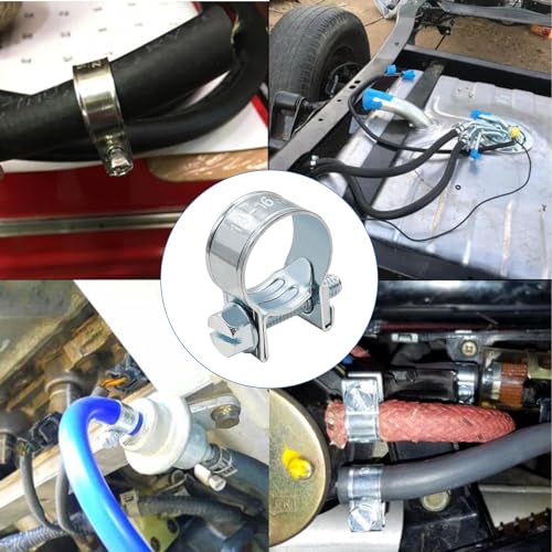Tnisesm 32Pcs 1/4inch 5/16inch 3/8inch Fuel Injection Gas Line Hose Clamps Clip Pipe Clamp Assortment Kit, Hoses Clamps Sleeving,For Automotive Diesel Petrol Pipe - Image 5
