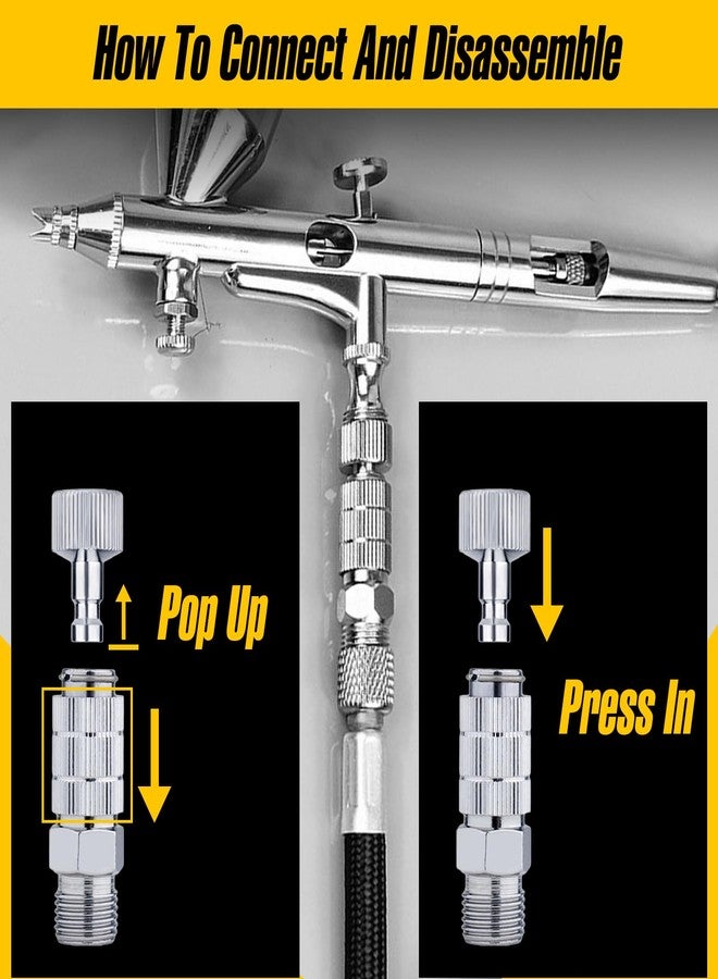 مجموعة محولات مسدس الرش الهوائي من ليون تول، مكونة من 15 قطعة، توصيل سريع لمسدس الرش الهوائي، فك سريع لمسدس الرش الهوائي، مجموعة موصلات التركيب والفصل مع أداة تنظيف لضاغط الهواء وخرطوم مسدس الرش الهوائي - Image 4