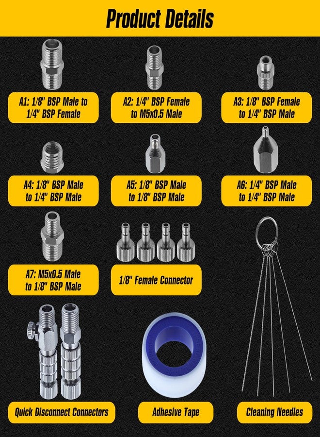 مجموعة محولات مسدس الرش الهوائي من ليون تول، مكونة من 15 قطعة، توصيل سريع لمسدس الرش الهوائي، فك سريع لمسدس الرش الهوائي، مجموعة موصلات التركيب والفصل مع أداة تنظيف لضاغط الهواء وخرطوم مسدس الرش الهوائي - Image 5