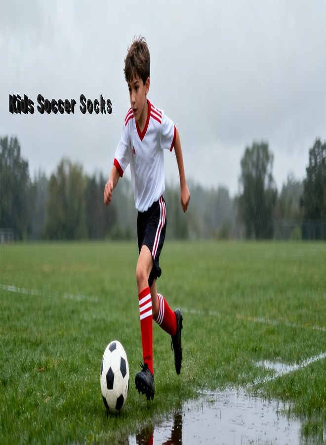 LPMOERA 4 Pairs Toddler Soccer Socks Girls Boys Baseball Softball Sock Football Knee-High Athletic Socks 4-7T - Image 5