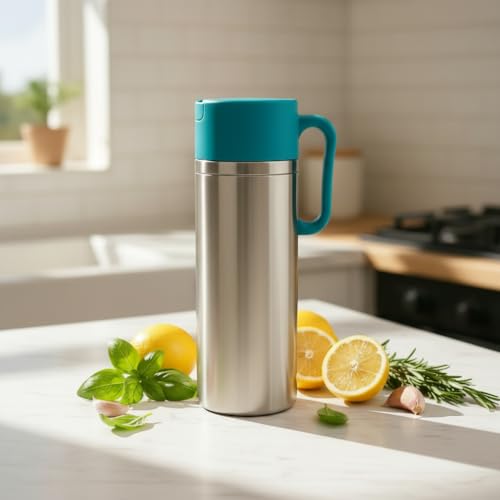 SUPERMOM Oil Pourer 1000ml – Stainless Steel with Anti-Drip Spout & Easy Grip Handle Dispenser for Cooking Oil, Vinegar, Ghee & Liquid Seasoning, Leakproof Kitchen Storage Bottle (Set of 1) - Image 1