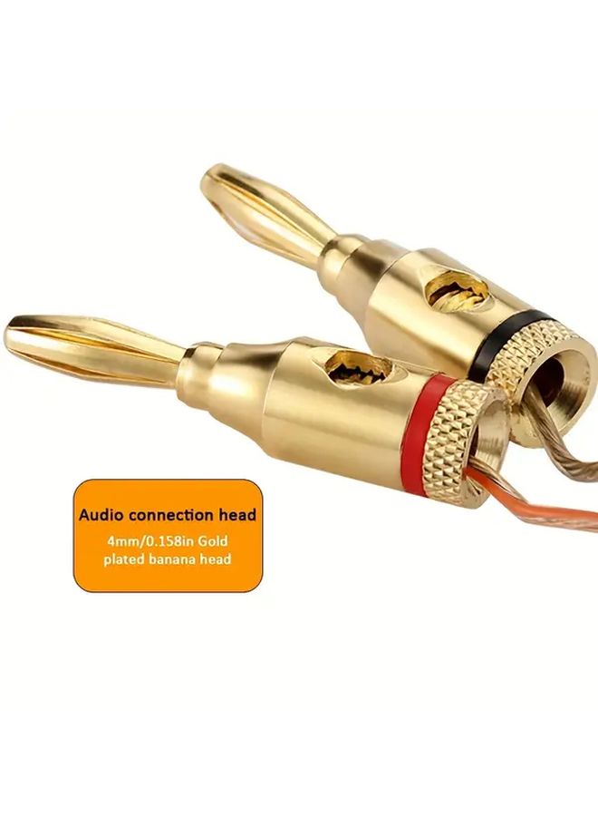 Gold Plated 4mm Banana Plugs 2 Pairs 2 Red 2 Black For Speaker Cable Audio Connection - Image 1