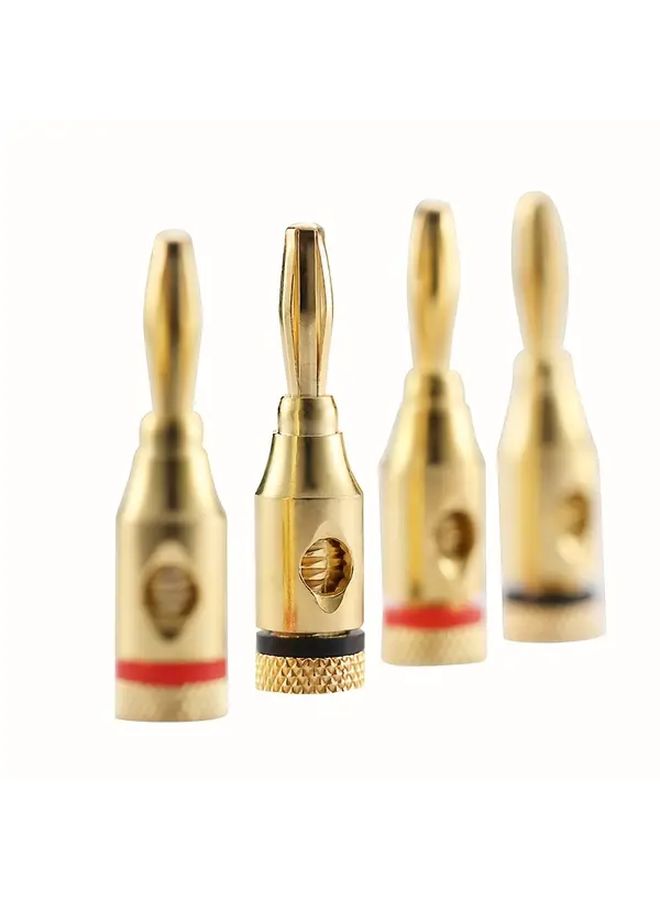 Gold Plated 4mm Banana Plugs 2 Pairs 2 Red 2 Black For Speaker Cable Audio Connection - Image 4