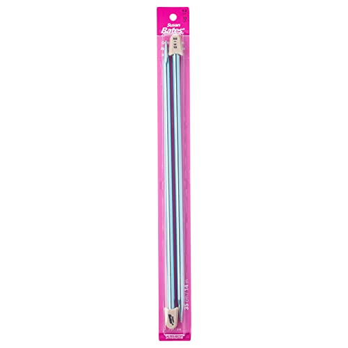 Susan Bates 11114-13 14-Inch Silvalume Single Point Knitting Needle, 9mm, Blue - Image 1