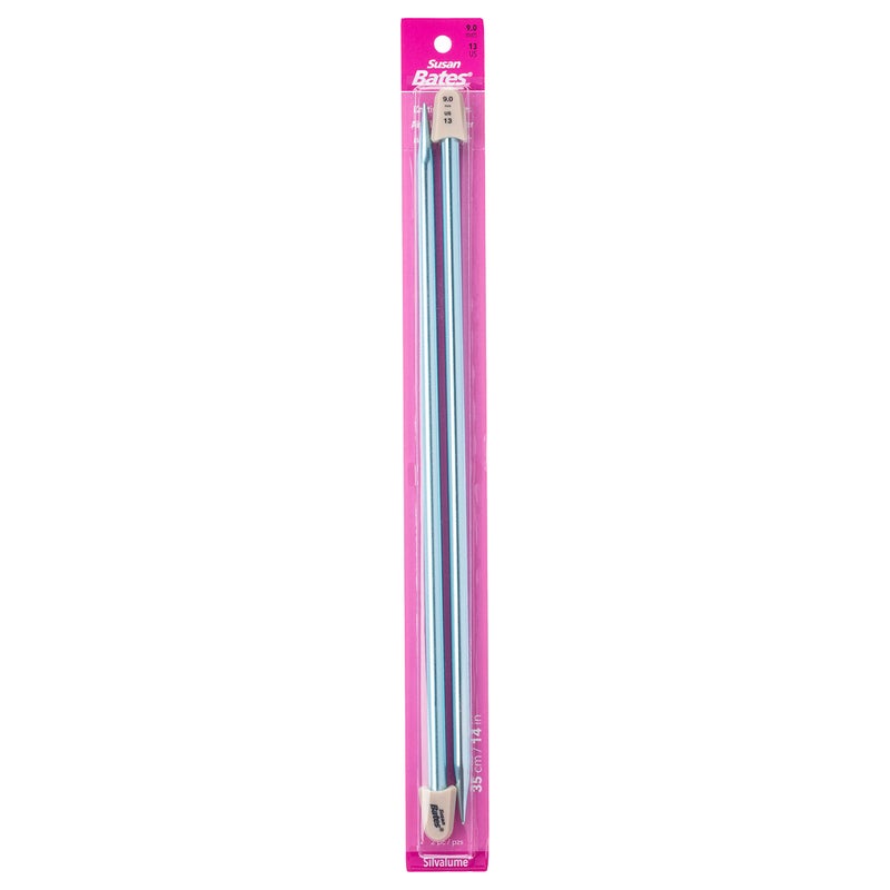 Susan Bates 11114-13 14-Inch Silvalume Single Point Knitting Needle, 9mm, Blue - Image 5