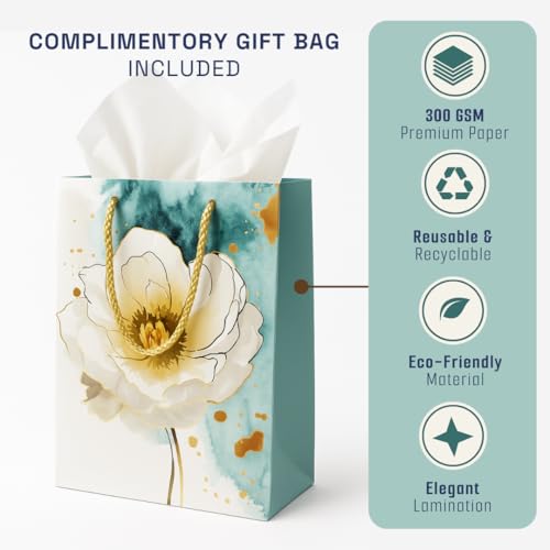 Tresneria Luxury Stationery Gift Set for Women, Journal with Soft Cover, 5 Floral Gel Pens, Acrylic Stand (Pastel Bloom) - Image 2