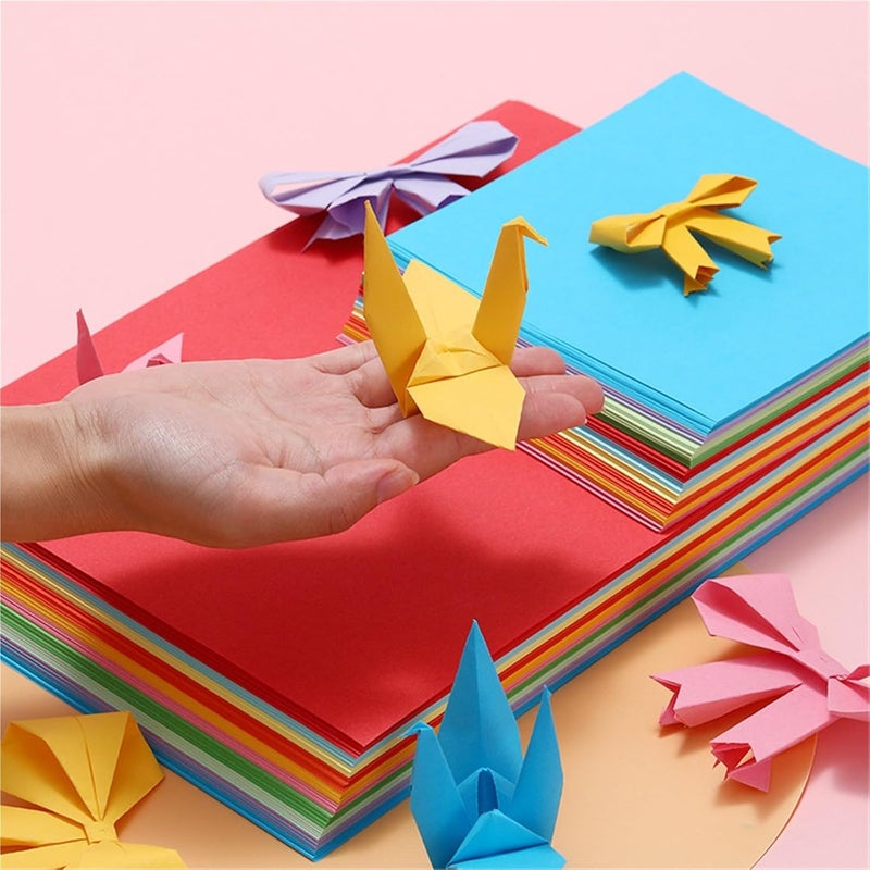 300pcs A4 A5 Colorful Double Sides Solid Color Folding Paper Multicolor Handmade DIY(A4) - Image 3