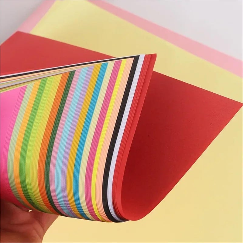 300pcs A4 A5 Colorful Double Sides Solid Color Folding Paper Multicolor Handmade DIY(A4) - Image 4