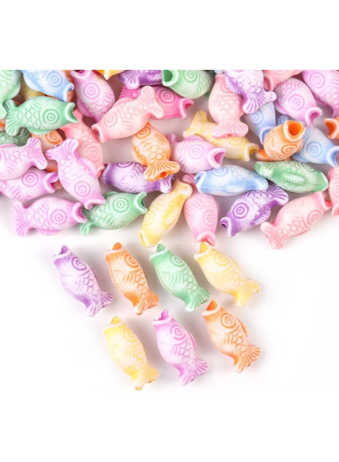 50 Pcs/Lot Jewelry Accessories Ocean Animal Mixed Color Acrylic Loose Beads for DIY Making for Bracelets Necklaces Raw Materials 