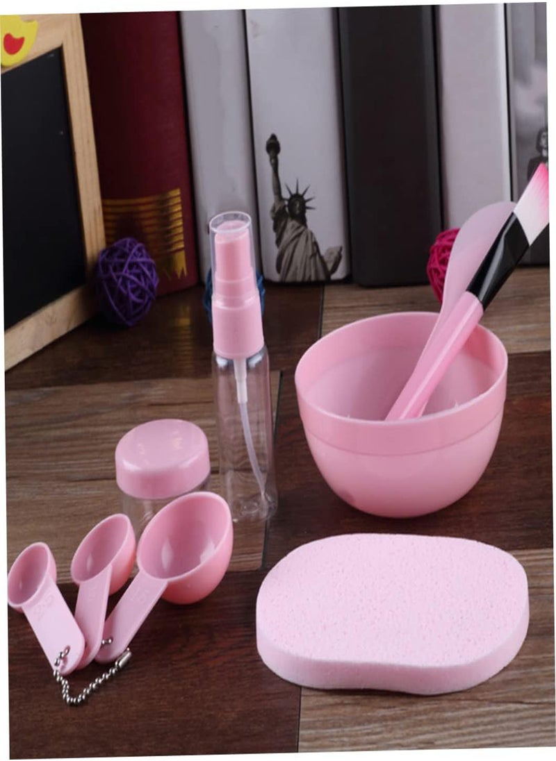 GGOOT - 9 Pcs/Set Face Mask Mixing Bowl Set DIY Facemask Mixing Tool Kit with Bowl Stick Brush Gauge Spoon (Pink), Face Mask Mixing Bowl Set, Face Mask Mixing Bowl Kit, DIY Facemask Mixing Tool Set, DIY - Image 1