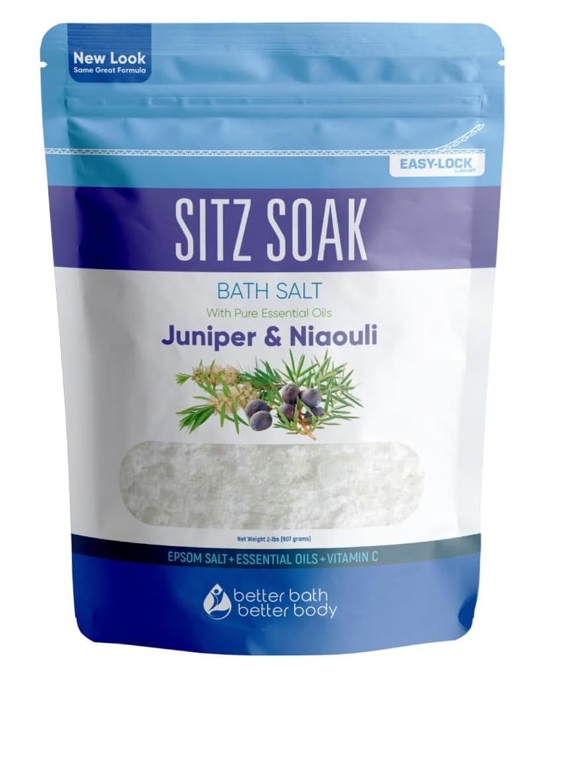 Better Bath Better Body Sitz Bath Soak 2-Lbs Sitz Salt Epsom Salt Hemorrhoid Soothing with Pure Essential Oils in BPA Free Pouch with Press-Lock Seal Made in USA - Image 1