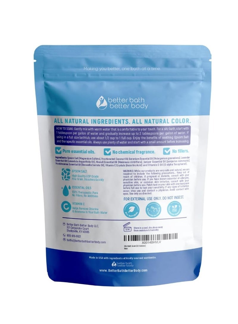 Better Bath Better Body Sitz Bath Soak 2-Lbs Sitz Salt Epsom Salt Hemorrhoid Soothing with Pure Essential Oils in BPA Free Pouch with Press-Lock Seal Made in USA - Image 2