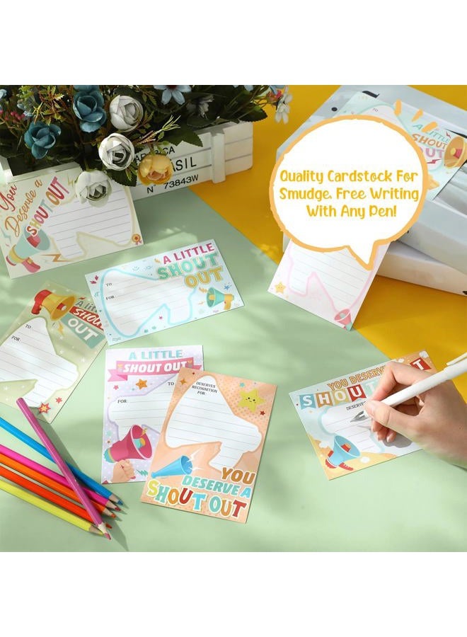 Funrous 200 Count Shout out Cards for Teachers Students Employees Office Staff Appreciation and Recognition Reward Cards Positive Appreciation Postcards for School Work Bulletin Board - Image 4