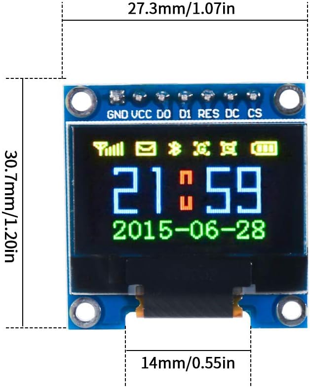 UMLIFE 096 7 Pin SPI 128x64 OLED Display Module 6PCS 096 Inch SSD1306 LCD Display Module 12864 Characters DC35V for 51 STM32 for Arduino  - Image 3