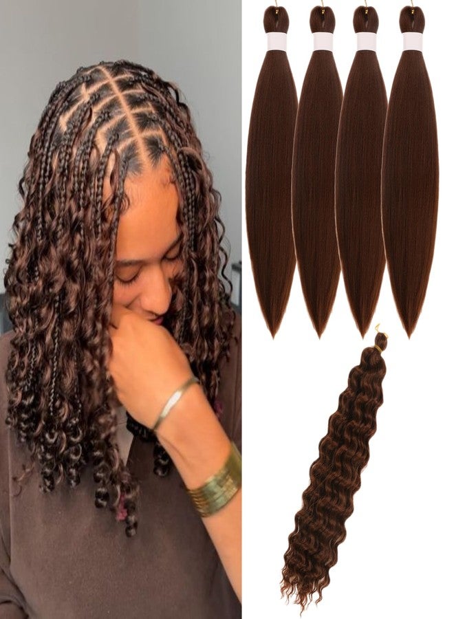 Leticia Brown Boho Braiding Hair Pre stretched 16 Inch Hypoallergenic Synthetic Curly Braiding Hair for Bob Boho Braids Deep Wave Non Itch Knotless Yaki Soft - Image 1