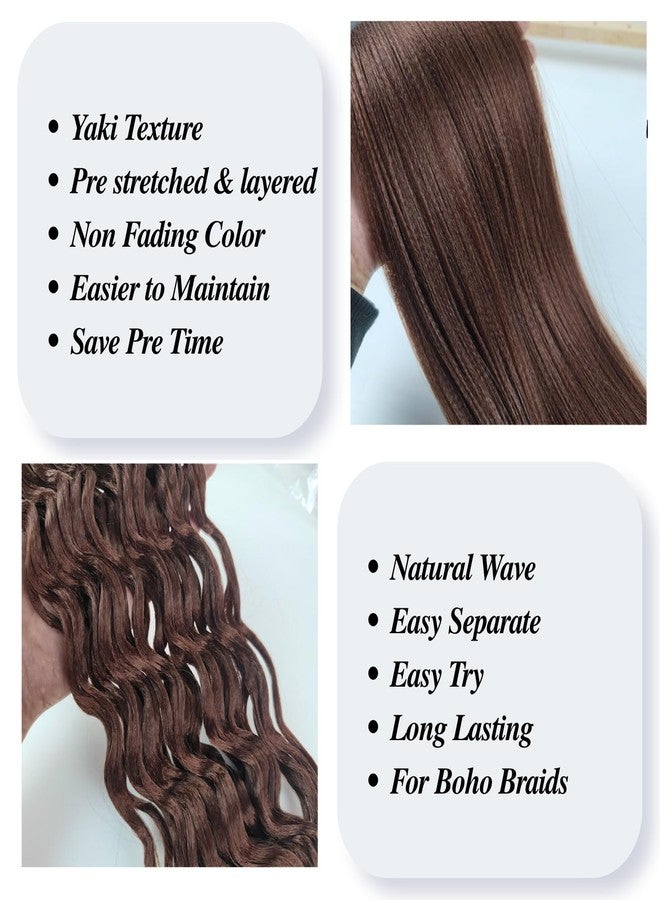 Leticia Brown Boho Braiding Hair Pre stretched 16 Inch Hypoallergenic Synthetic Curly Braiding Hair for Bob Boho Braids Deep Wave Non Itch Knotless Yaki Soft - Image 4
