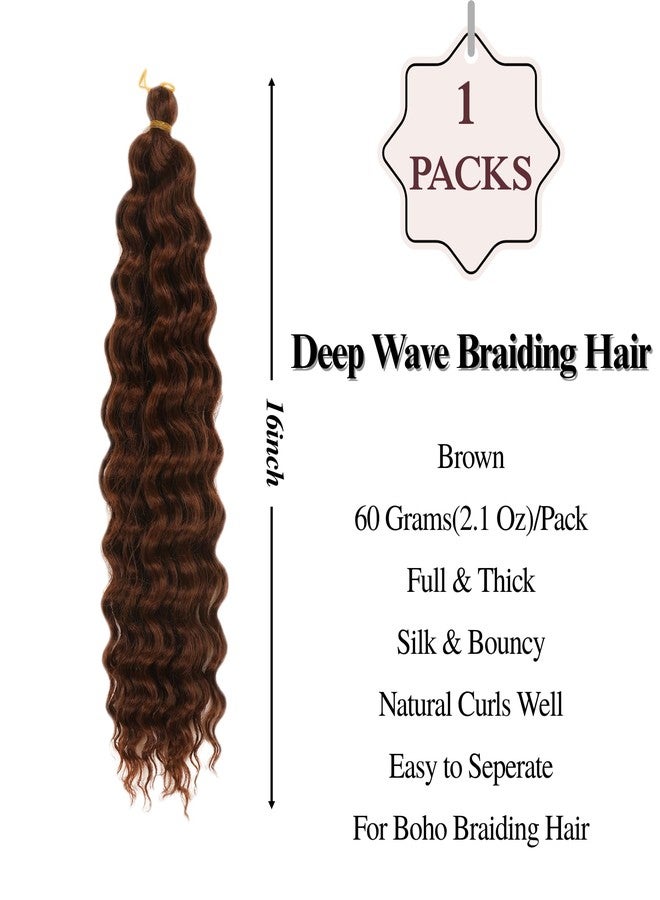 Leticia Brown Boho Braiding Hair Pre stretched 16 Inch Hypoallergenic Synthetic Curly Braiding Hair for Bob Boho Braids Deep Wave Non Itch Knotless Yaki Soft - Image 3