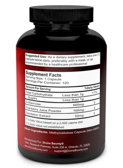 Divine Bounty D-Mannose Capsules - 600mg D Mannose Powder per Capsule with Cranberry and Dandelion Extract to Support Normal Urinary Tract Health - 120 Veggie Capsules  - Image 2