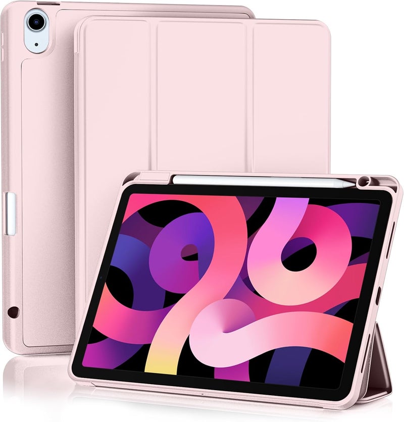 Akkerds Compatible with iPad Air 11 Inch Case 7th/6th Generation (M3/M2) 2025/2024, for iPad Air 5th/4th Generation Case 10.9 Inch 2022/2020 with Pencil Holder[Auto Sleep/Wake], Pink - Image 1