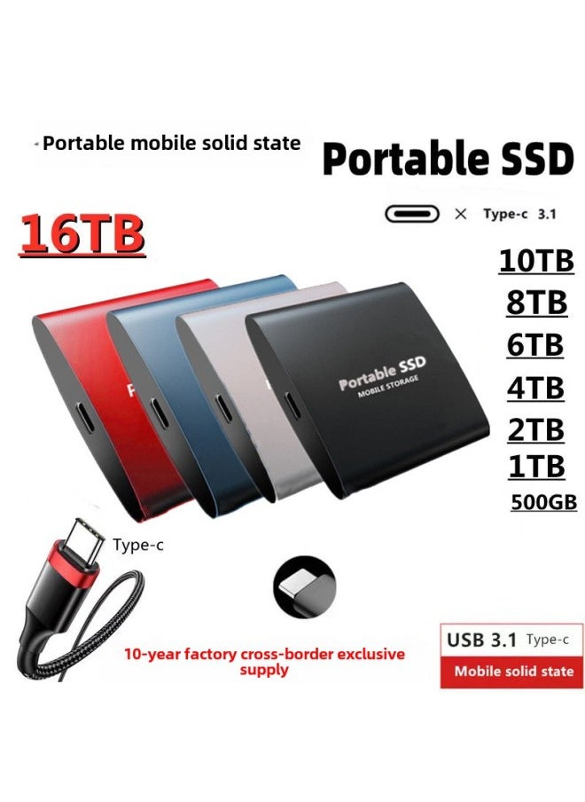Generic Expansion Mobile Solid State Drive 16TB 8TB 4TB Upgrade Large Capacity High-speed Mobile Hard Drive-Capacity:64tb (128gb Capacity Expansion)-Interface:Silver  - Image 1