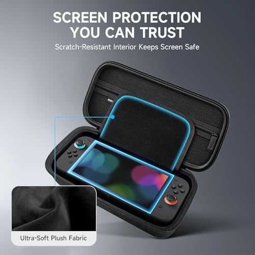 AceGamer Carrying Case for Switch 2 (2025) with Tempered Glass & Game Card Holder | Large Capacity Snowflake Fabric Case | Shockproof Design | Lightweight Organizer - Image 4