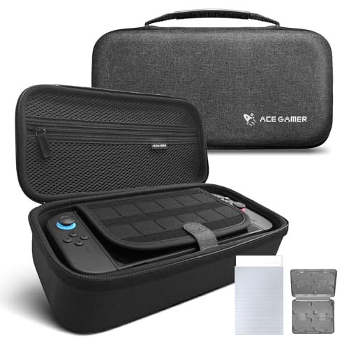 AceGamer Carrying Case for Switch 2 (2025) with Tempered Glass & Game Card Holder | Large Capacity Snowflake Fabric Case | Shockproof Design | Lightweight Organizer - Image 1