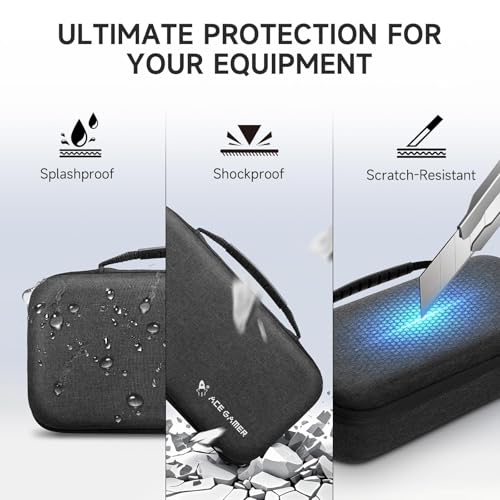 AceGamer Carrying Case for Switch 2 (2025) with Tempered Glass & Game Card Holder | Large Capacity Snowflake Fabric Case | Shockproof Design | Lightweight Organizer - Image 3