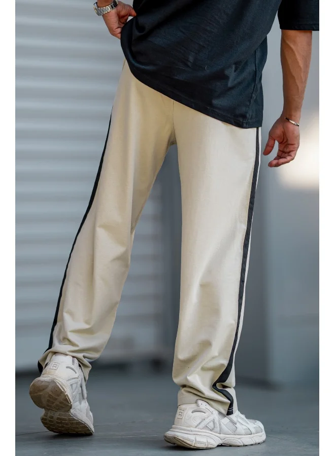 Maniac  Maniac Mens ColorBlock Biscuit, Black Loopknit Trackpant for Men | Best Price UAE