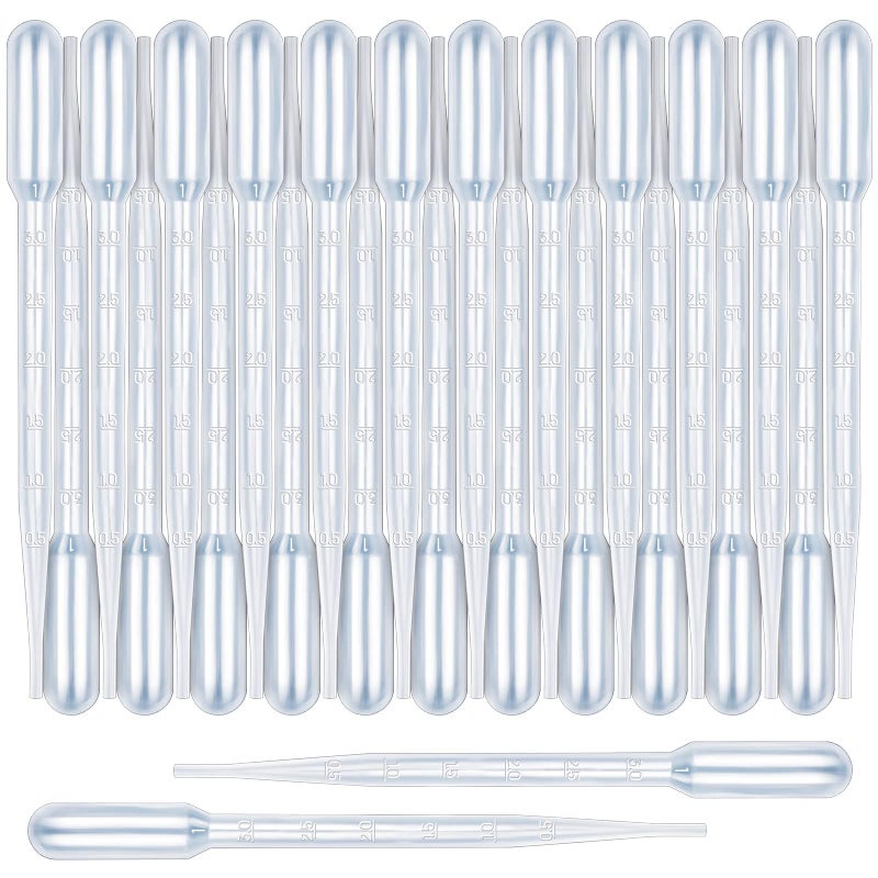 Teenitor 3ML Pipettes Plastic Eye Droppers, 25PCS Plastic Transfer Pipettes for Essential Oils, Dropping Pipettes 3Ml Plastic Dropper Transfer of Liquids - Image 1