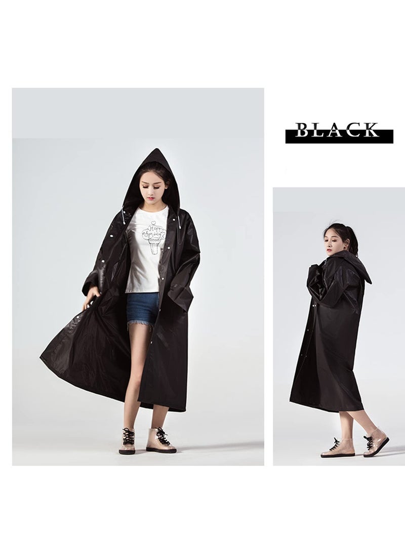 SYOSI Raincoat Rain Poncho for Adults, 1 Pack EVA Rain Poncho for Women and Men Reusable Raincoat Jacket Packable for Family FishingTravelEmergency with Hood and Elastic Sleeving - Image 5