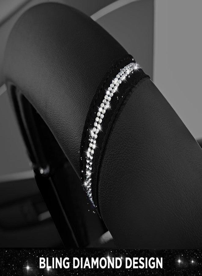 Road Comforts Leather Steering Wheel Cover - Made with PVC Leather - Anti-Slip, Universal Fit 14 1/2 inches to 15 inches - Black - Image 5