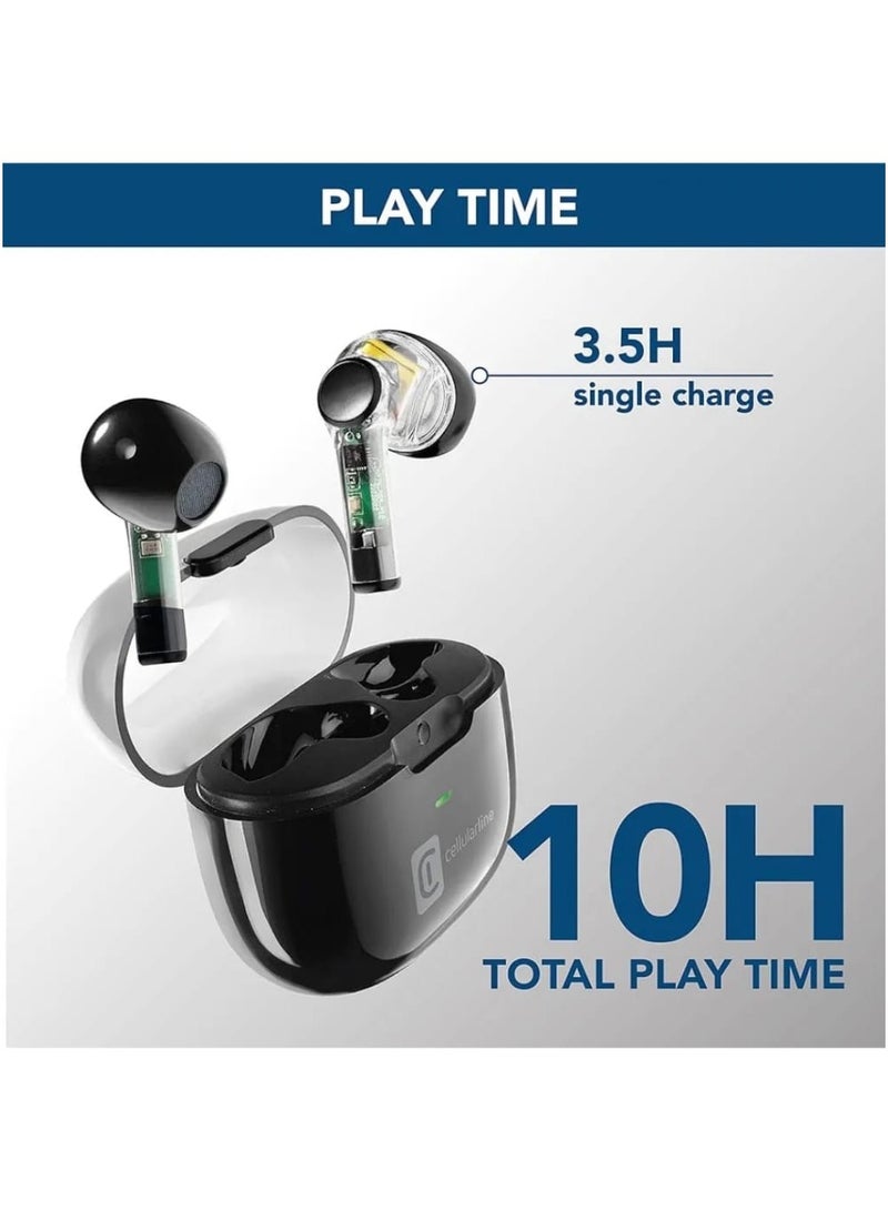 سيلولار لاين توفر سماعة Cellularline Fine Wireless مجموعة من الميزات التي تعمل على تعزيز تجربة المستخدم، مما يجعلها خيارًا ممتازًا لأولئك الذين يبحثون عن صوت لاسلكي عالي الجودة - Image 3