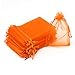 Bezall 50Pcs Orange Organza Bags 4x6 inches Drawstring Wedding Favors Gift Bags Mesh Jewelry Pouches Halloween Candy Bags - Image 1