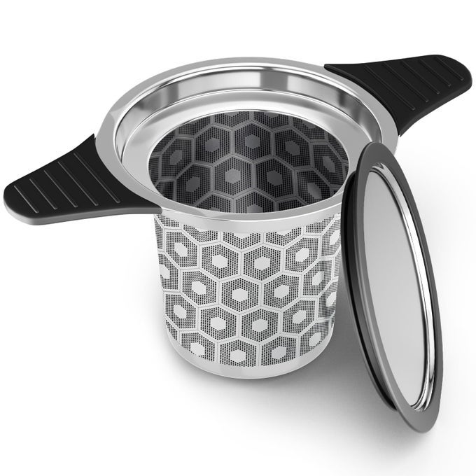 EXTRA FINE MESH TEA STRAINERS FILTERS FOR LOOSE TEA SINGLE CUP 304 STAINLESS STEEL AND FOOD GRADE SILICONE LOOSE LEAF TEA STEEPER FOR BLACK TEA COFFEE ROOIBOS ETC