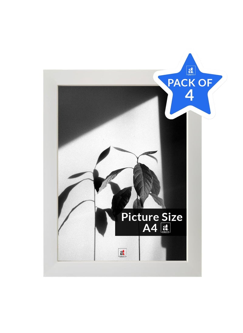 Art Street Art Street A4 Size Certificate, Document Photo frames Set of 4 For Home Decoration, Living Room, Office Decoration (White, Size: 8" x 12")  - Image 4