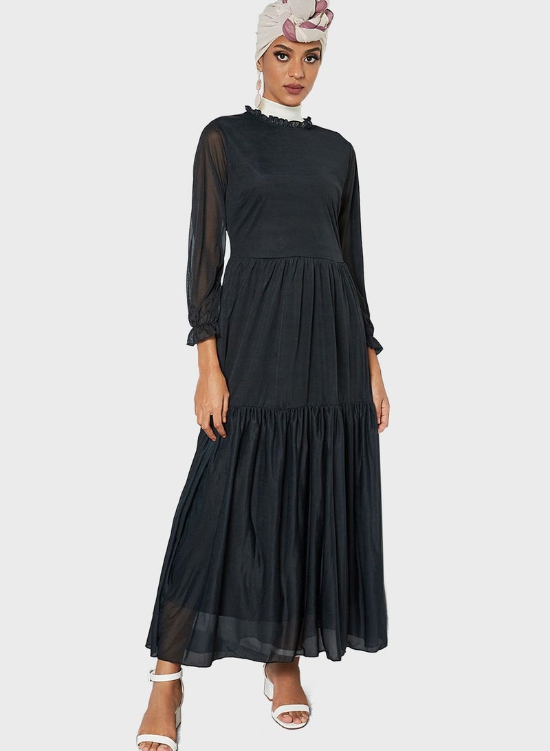 سيفي فور هانيا فستان طبقات بياقة مرتفعة - Image 1