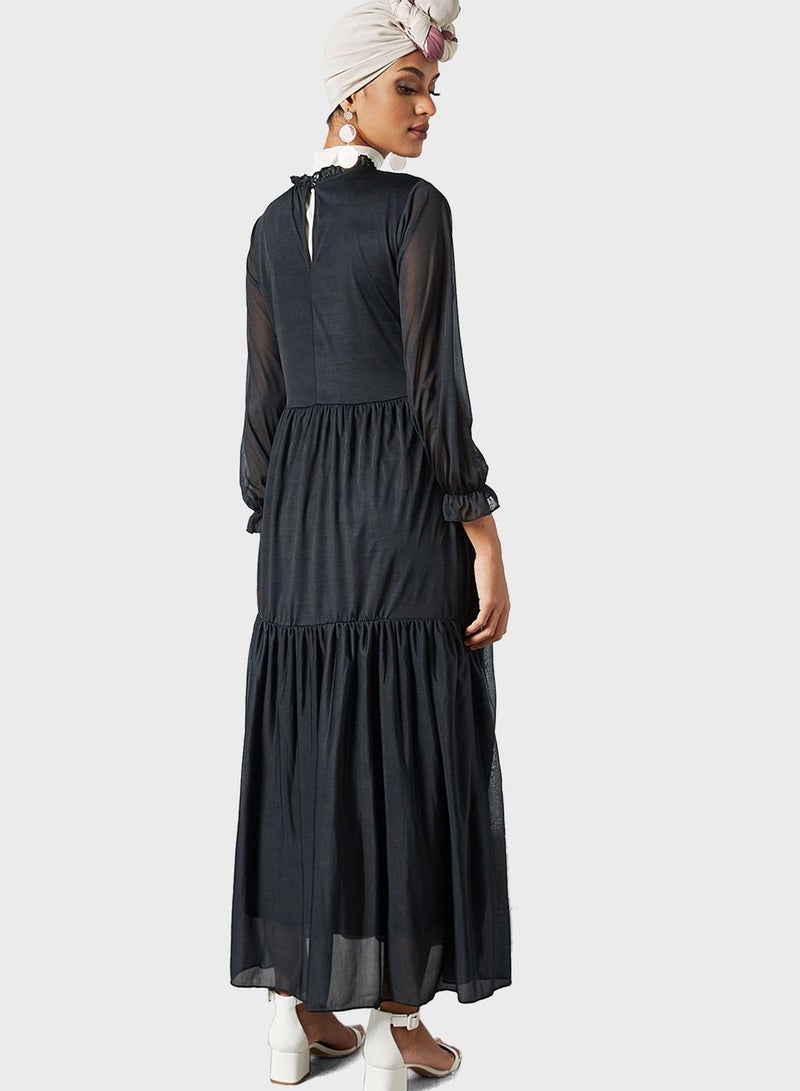 سيفي فور هانيا فستان طبقات بياقة مرتفعة - Image 2