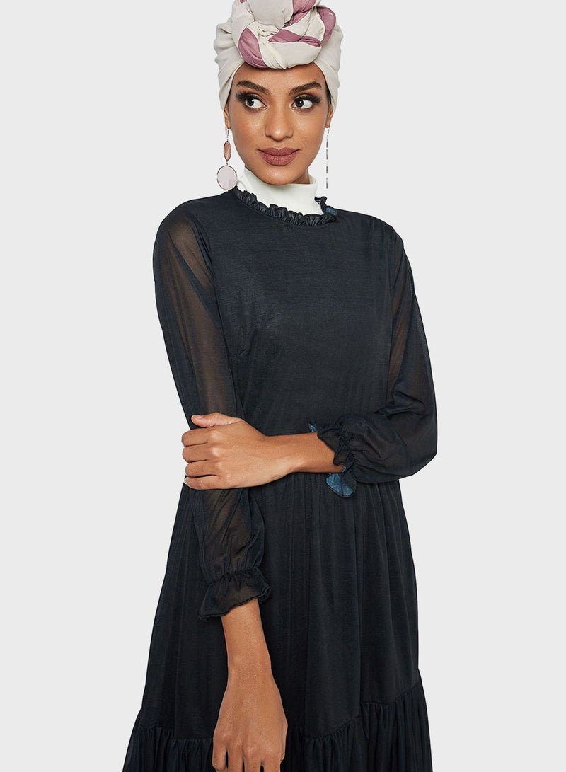 سيفي فور هانيا فستان طبقات بياقة مرتفعة - Image 4