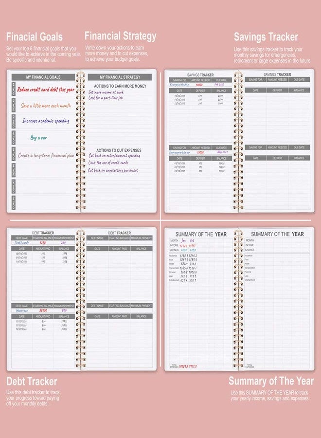 Nokingo Budget Planner - Monthly Finance Organizer with Expense Tracker Notebook to Manage Your Money Effectively, Undated Finance Planner/Account Book, Start Anytime, 1 Year Use, A5, Rose - Image 5